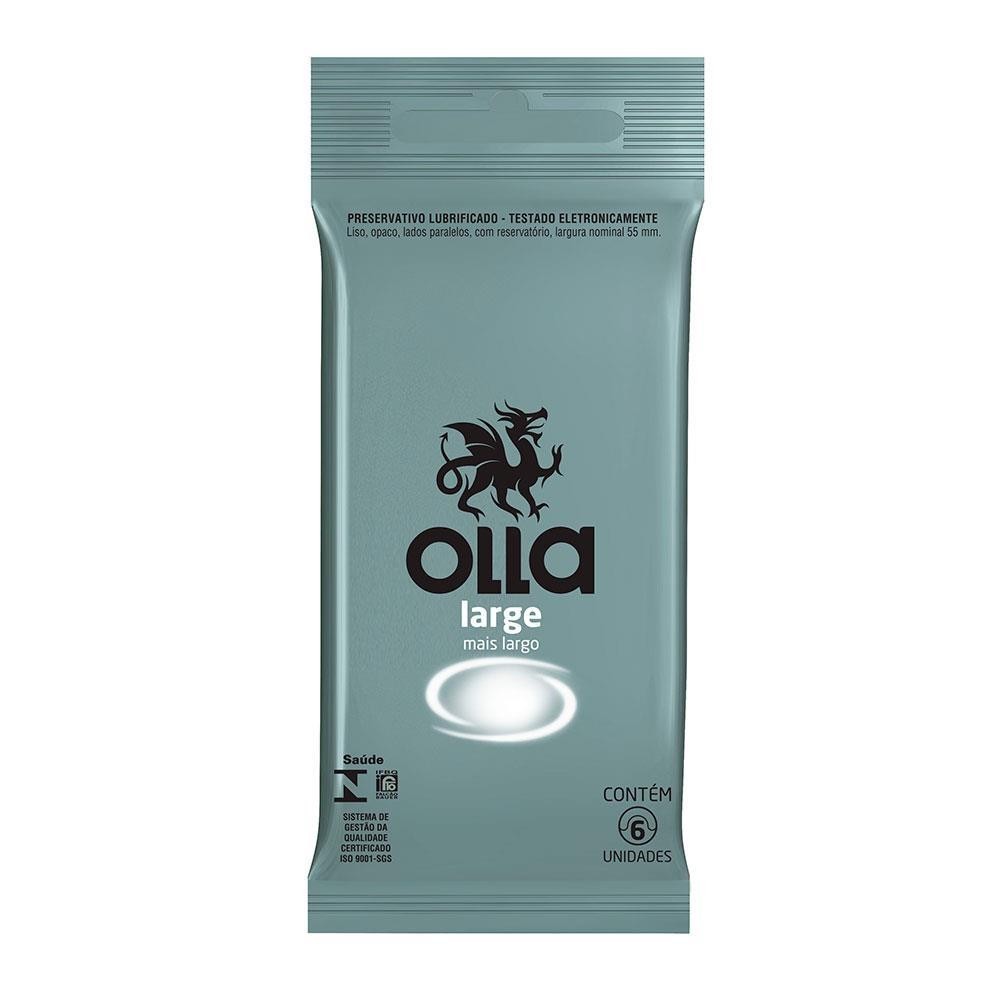 OLLA PRESERVATIVO LARGE + LARGO COM 6 UNIDADES em Oferta na Shopee