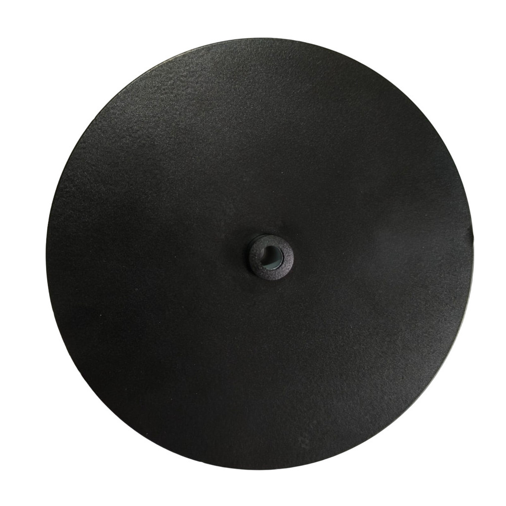 TAMPA CEGA REDONDA 125MM PRETO ALUMÍNIO COM TRAVESSA