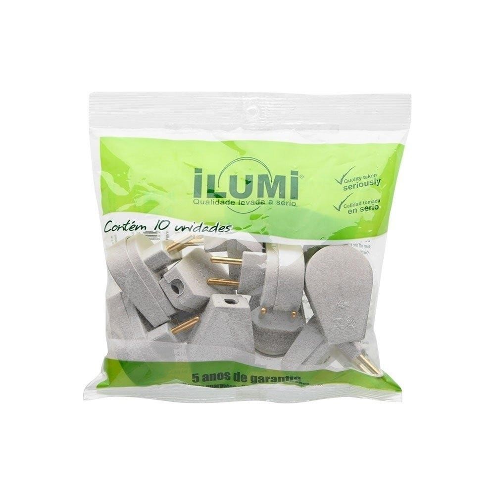 Pino Plug Macho Prensa Ilumi Cabo Gigante Cinza 10A 250V - Embalagem com 10 Unidades em Oferta na Shopee
