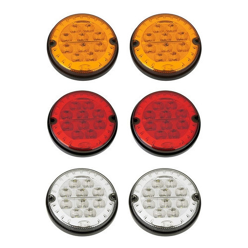 6 Lanterna Traseira 125mm Ônibus Comil Mascarello Neobus 10 LED 24V