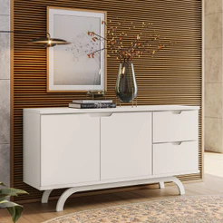 Aparador Buffet Para Sala de Jantar 2 Portas 2 Gavetas Vicky N01 Off White - Lyam Decor