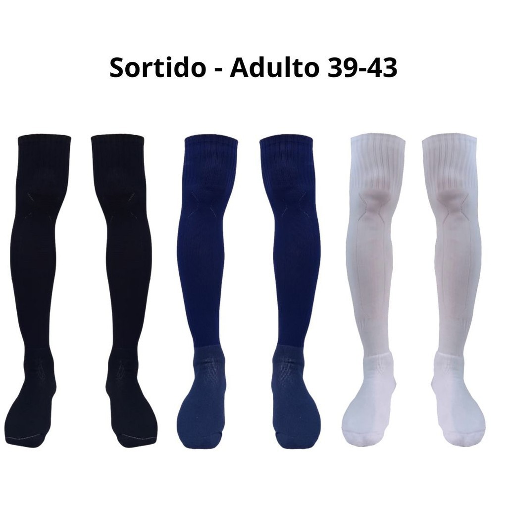 Kit 3 Meião de Futebol Profissional Infantil Juvenil Adulto Kanxa 28 ao 43 em Oferta na Shopee