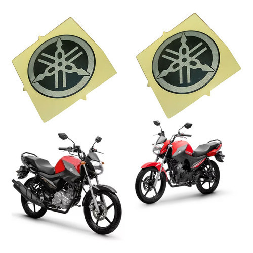 KIT PAR EMBLEMA DIAPASÃO ABA TANQUE FACTOR 125 150 ORIGINAL
