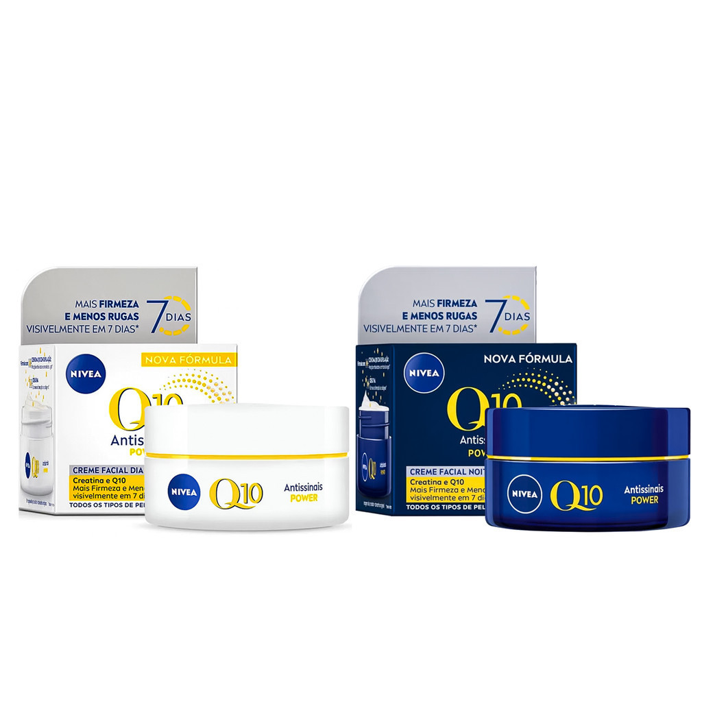 Kit Q10 Power Diurno Todos Tipos de Pele 47g + Noturno 49g Nivea em Oferta na Shopee