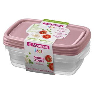 Conjunto de Potes Plástico Sanremo 3 Peças - SR165/7C55 em Oferta na Shopee