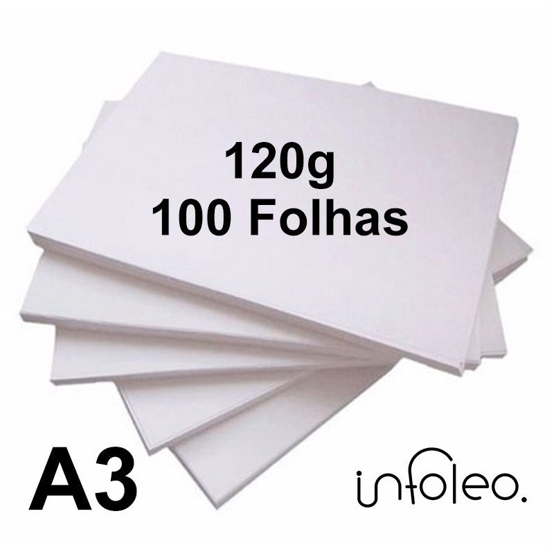 Papel Offset A3 120g Branco - 100 Folhas