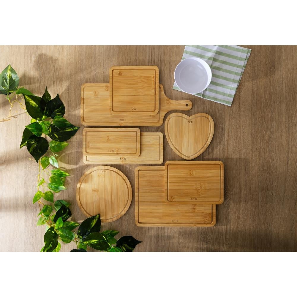 Tábua Lyor de Bambu Heart 17cm x 16,5cm x 1cm - Home & Living