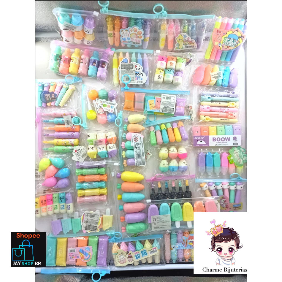 5 Ate 25 unidades de Mini Marca Texto Marcadores Misturado estilos varios modelos Barato Papelaria/Escola/Escritório em Oferta na Shopee