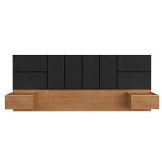 Cabeceira Suspensa Para Cama Casal Malibu Carv/preto -  M. Arapongas em Oferta na Shopee