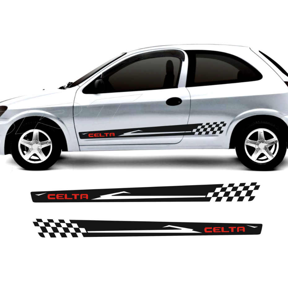 Adesivo Celta Faixa Lateral Para GM Celta Adesivo Esportivo Acessório Tuning em Oferta na Shopee