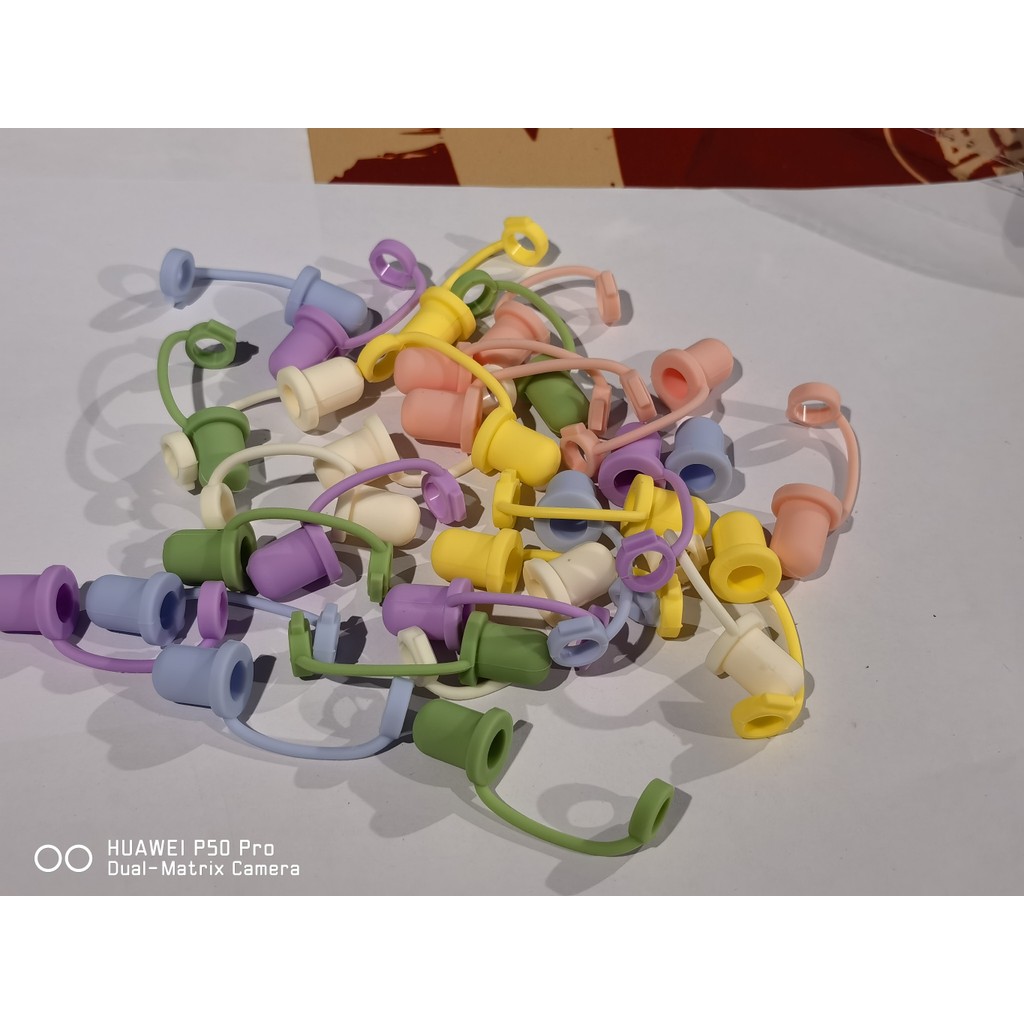 Tampa de palha de silicone antipoeira de 8/10 mm reutilizável resistente ao calor para adulto para chá de bolhas em Oferta na Shopee