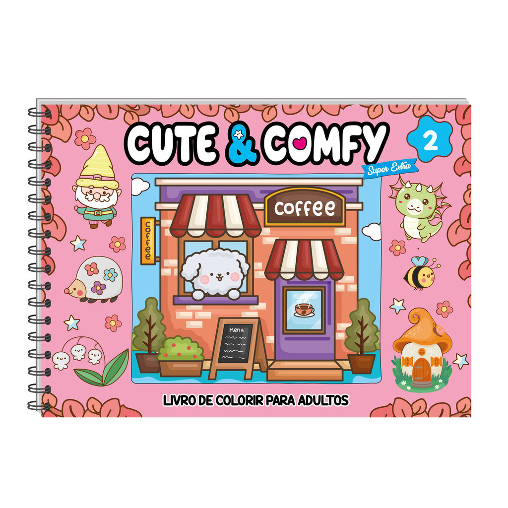 Cute & Comfy Super Extra Edição 02 - Livro de Colorir Adulto - Capa Dura Holográfica