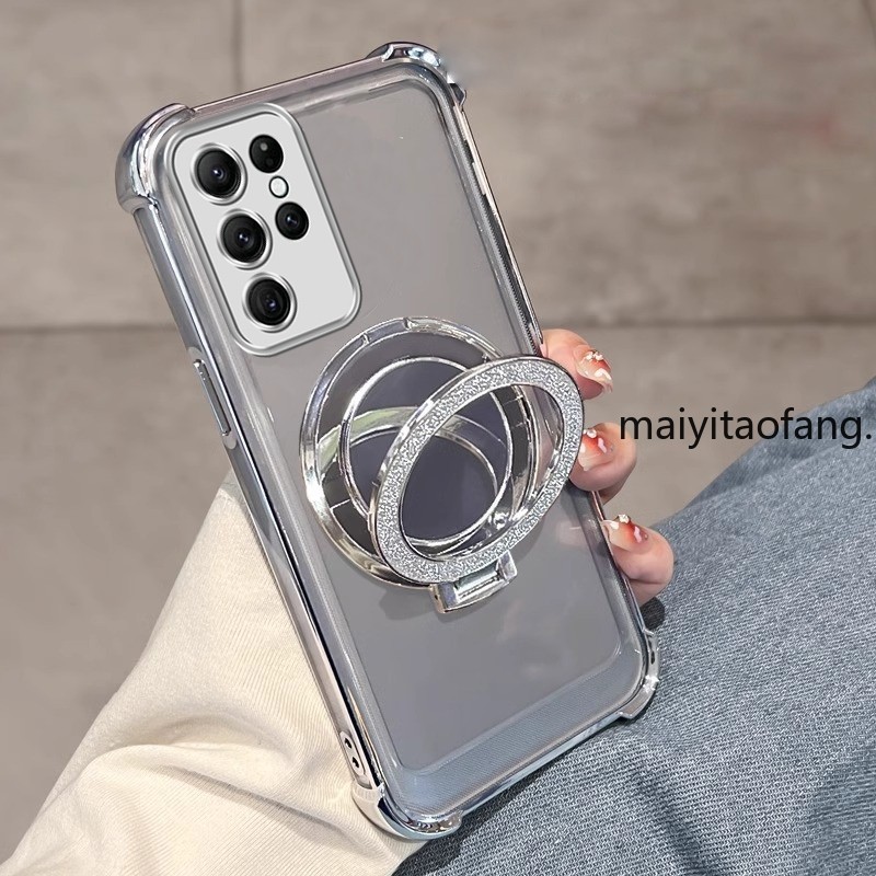 Capa Para samsung s24 ultra s25 s24 plus FE 5g s25 2023 De Telefone À Prova De Choque 3D Maquiagem Espelho Titular Nova