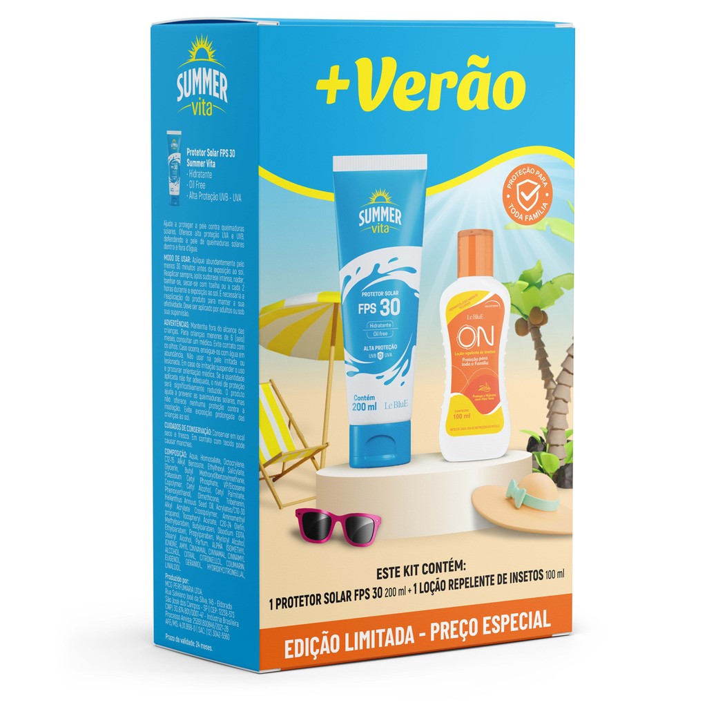 Kit Protetor Summer Vita FP30 + Loção Repelente On Kids 100ml em Oferta na Shopee