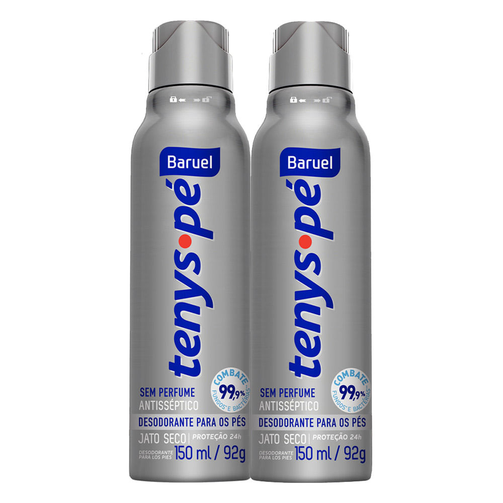 Tenys Pé Baruel Jato Seco Sem Perfume 150ml | Kit com duas unidades - Beauty