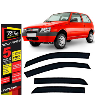 Calha de Chuva Fiat Uno 1985 a 2013 4 portas TG Poli Defletor Portas Protetor Janelas Fumê em Oferta na Shopee
