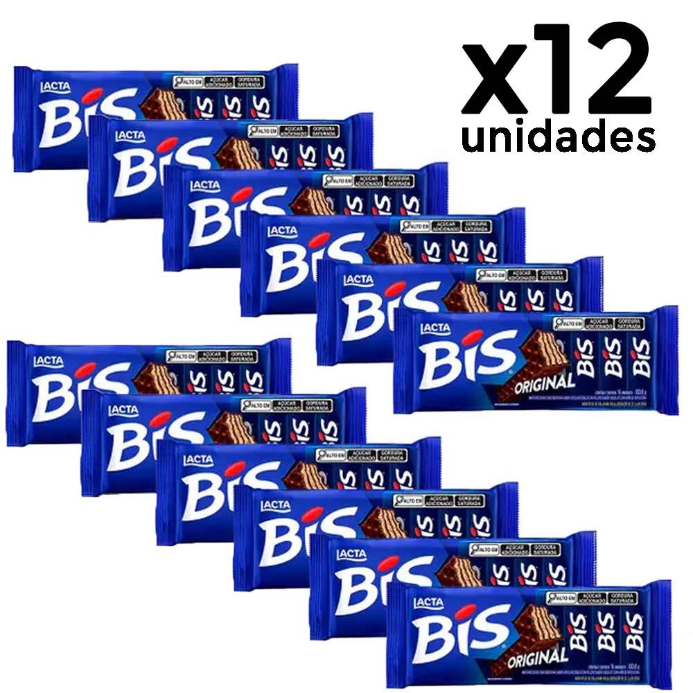 Kit 12 Chocolates Bis Ao Leite, Branco, Oreo e Black ESCOLHA O SABOR - Lacta