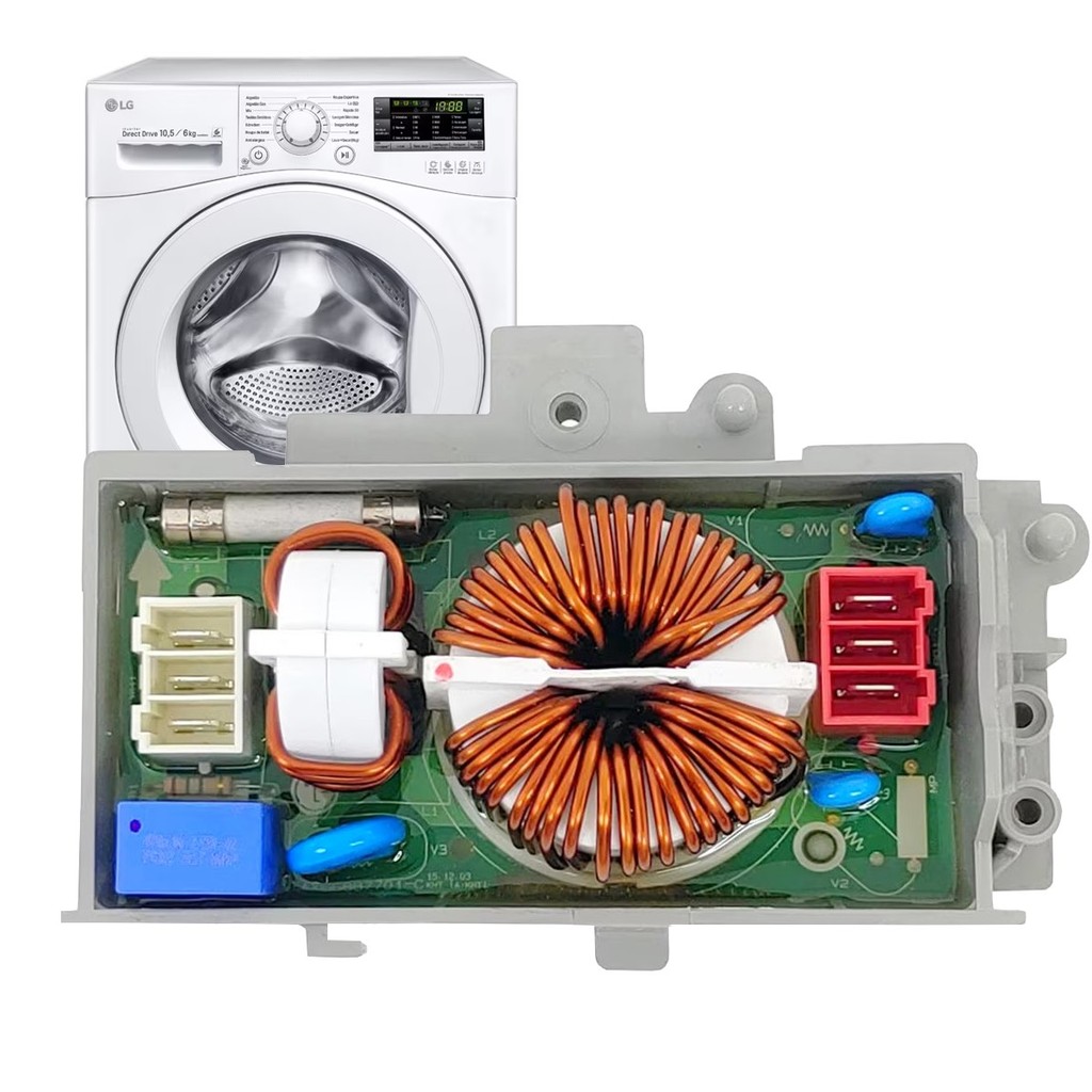PLACA DE FILTRO DE LINHA LAVA E SECA LG EAM62492313 NAS106F1WBZ WD10WP6 WD11EP6 WD11WP6 WD11SB6D WD11VCS6 WD11WCS6