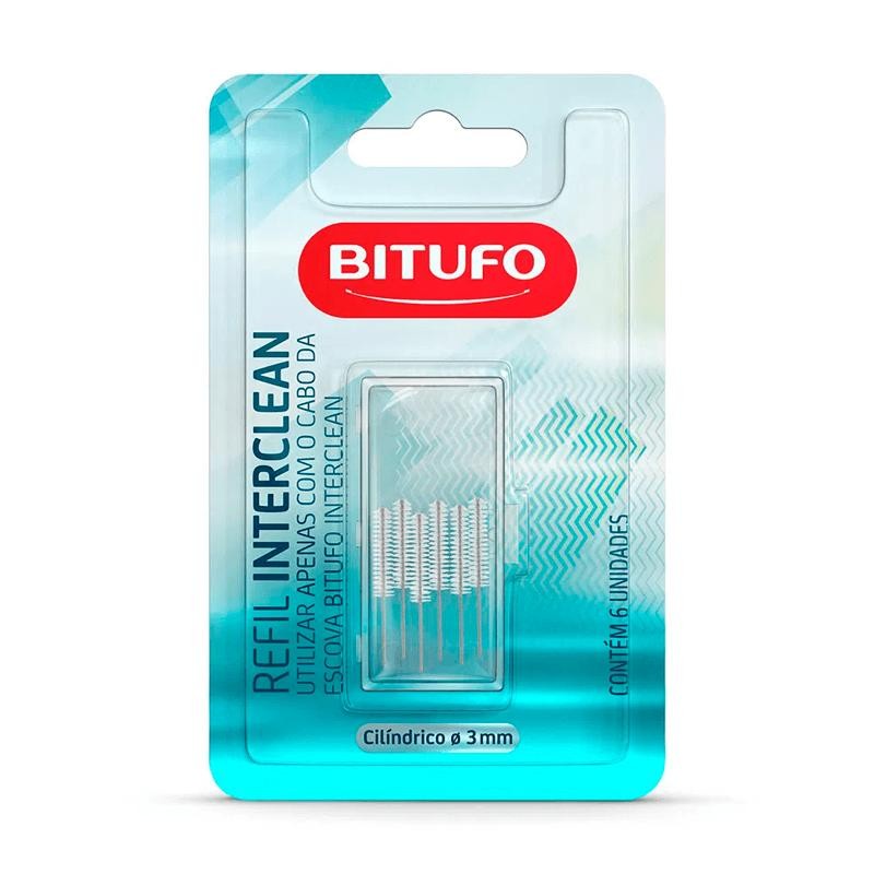 Refil Interdental Bitufo Interclean Cilíndrico 3mm 6 Unidades - Health