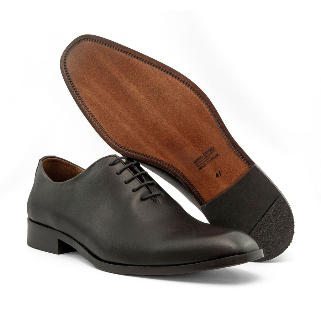 Sapato Social Masculino Wholecut Vero Cuoio Preto Confortavel