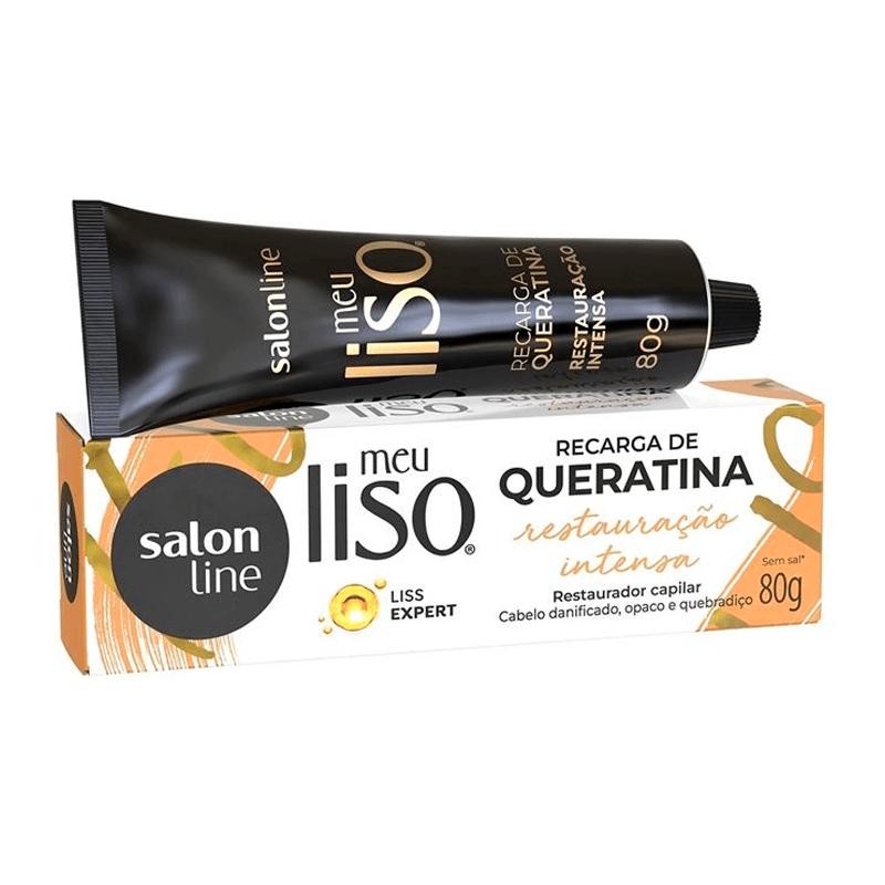 Recarga Queratina Salon Line Meu Liso Restauração Intensa 80g em Oferta na Shopee