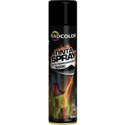 Tinta Spray Preto Alta Temperatura Radcolor 400ml RC2103