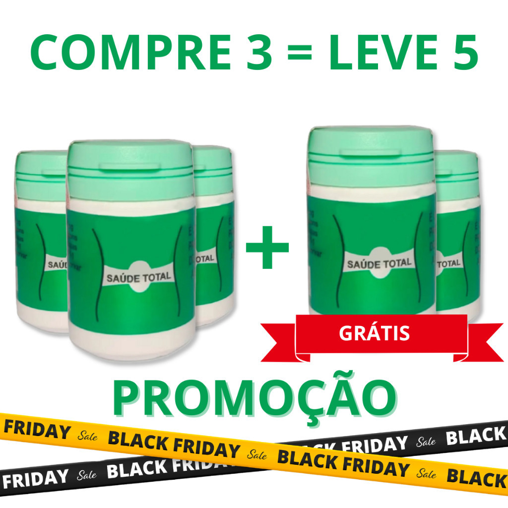 05 Frascos Saúde Total Em Cápsulas Original 100% - 15 Cápsulas
