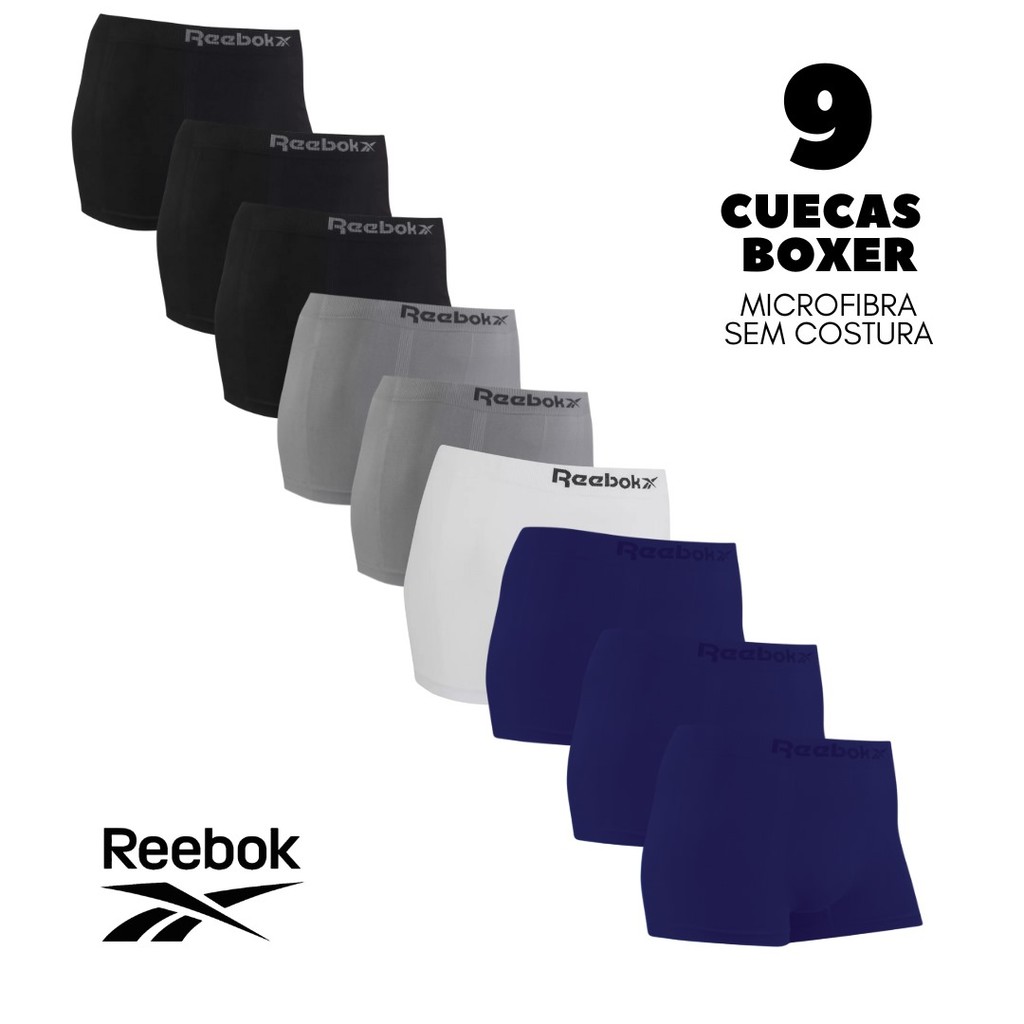 Kit 9 Cuecas Reebok Original em Microfibra Sem Costura em Oferta na Shopee
