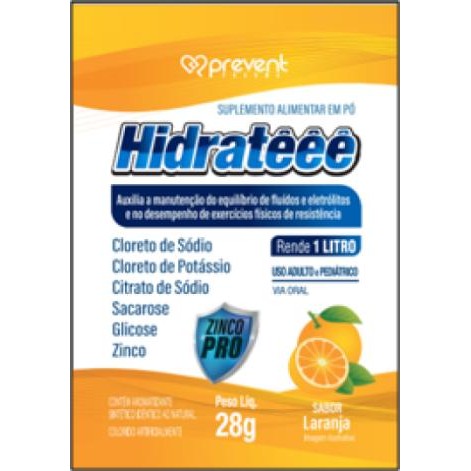 Hidrateee Max Pro Zinco 4 Sachês Sabor Laranja - PREVENT