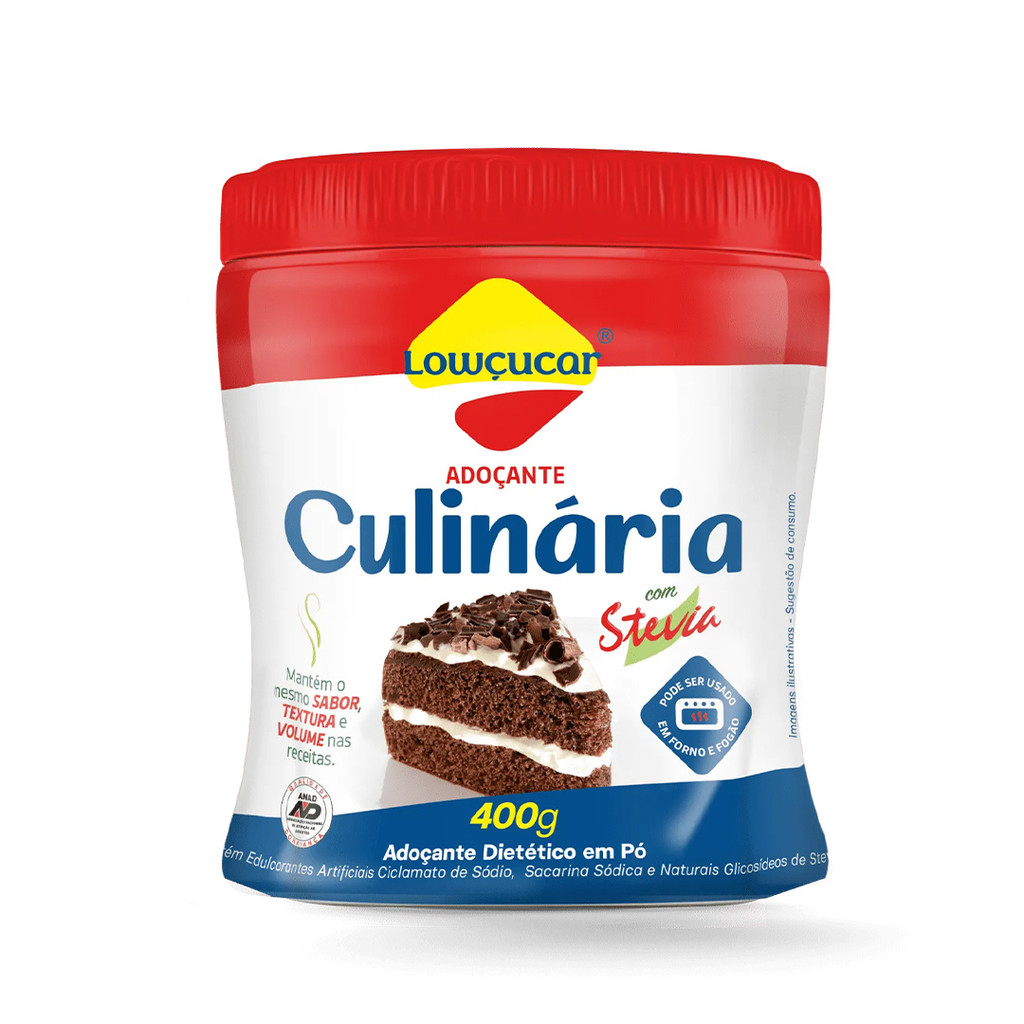 Adoçante Culinário com Stevia Pote de 400g - Lowçucar em Oferta na Shopee