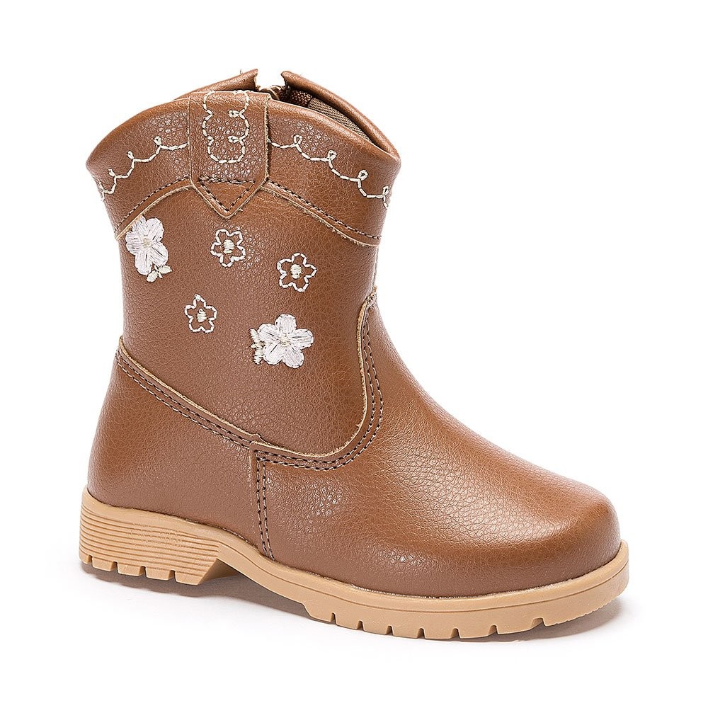 Bota Texana Infantil Bordado Flores Pequito em Oferta na Shopee