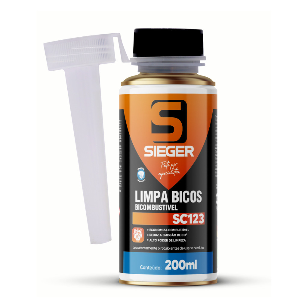 Aditivo Limpa Bicos Injetor Sieger Bicombustível Gasolina e Etanol 200ml em Oferta na Shopee