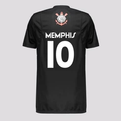 Camisa Corinthians Memphis 10 Logo Infantil Preta
