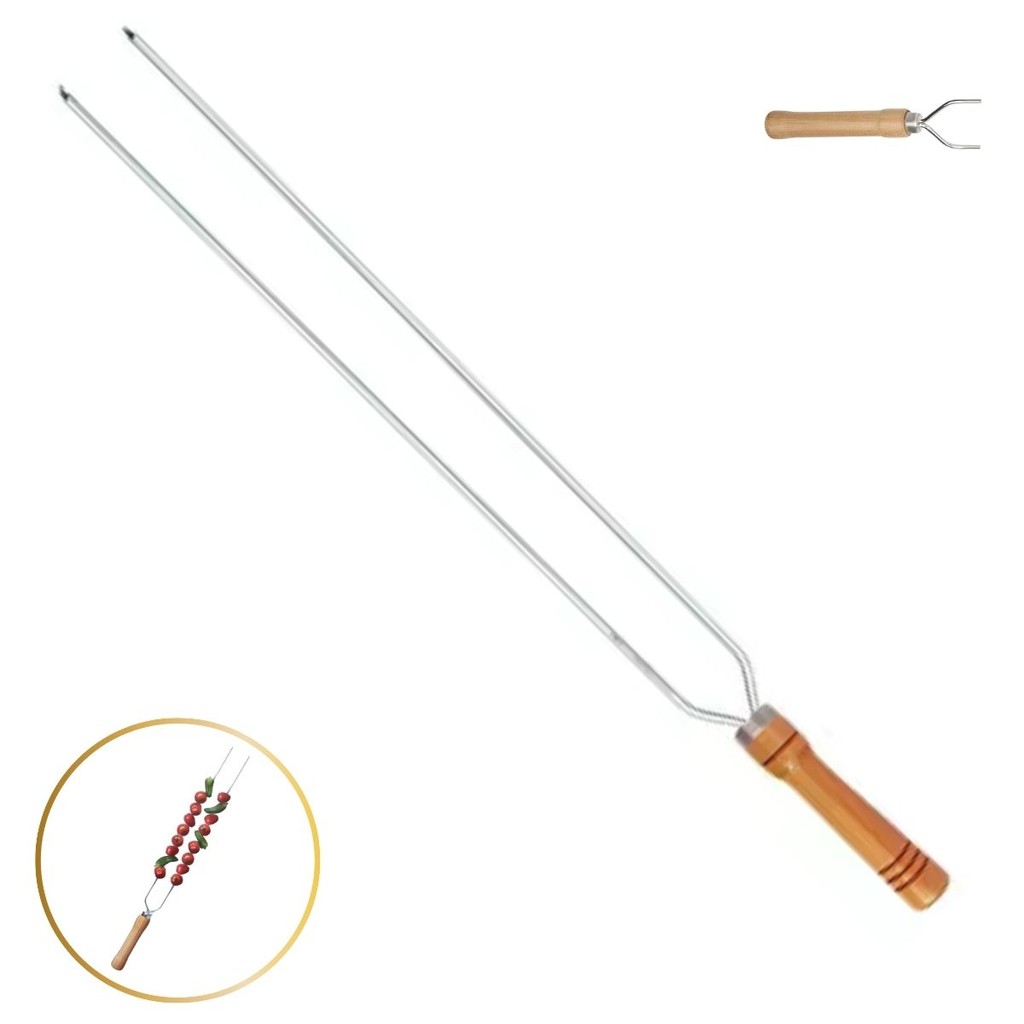 Espeto Duplo Alumínio 90cm Churrasco Mor Profissional