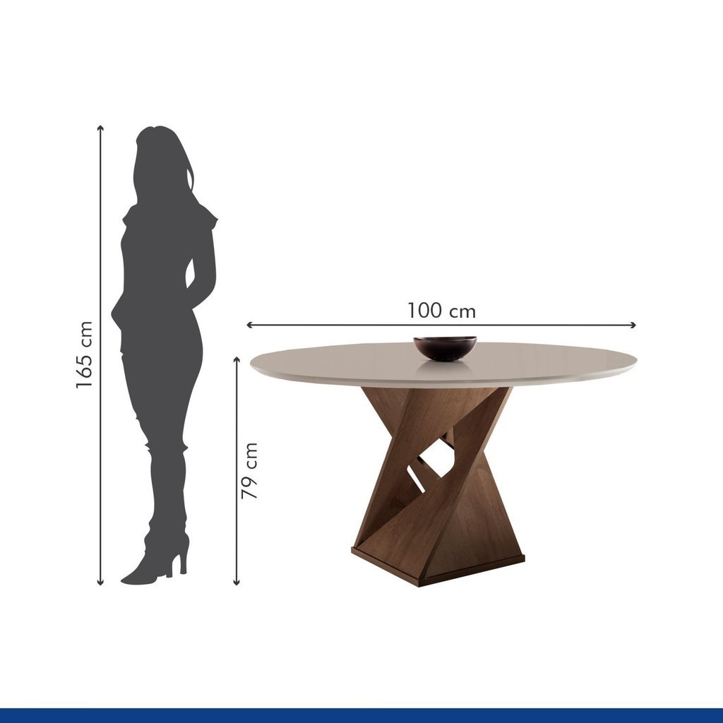 Detalhes do Conjunto Mesa Redonda com 4 Cadeiras Tampo MDF Barcelona Yescasa Chocolate/Off White/Suede Animale