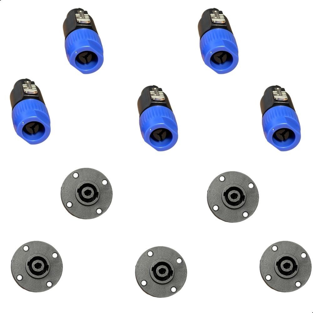 Conector Plug Speakon Kit 10 (5 Macho + 5 Femea) em Oferta na Shopee