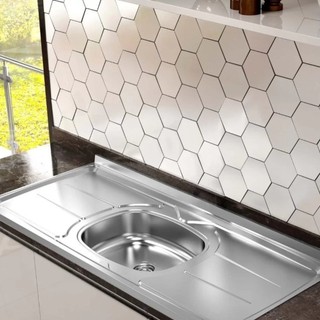 Pia de Cozinha em Aço Inox de 150cmx53cm Concretada com Válvula Inox 3.1/2 Pino Plus 30 150cm x 53cm em Oferta na Shopee