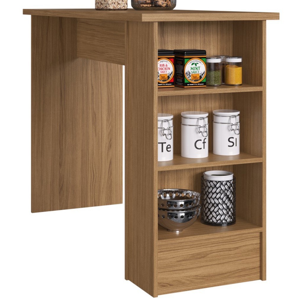 Bancada de Cozinha 3 Nichos Co8000 Naturalle - Decibal Móveis em Oferta na Shopee