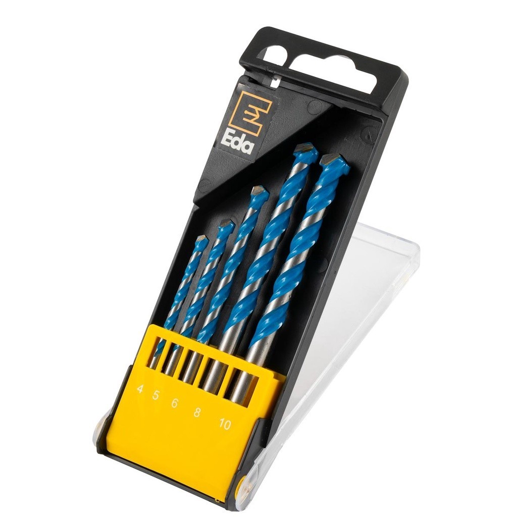 Kit 5 Brocas Multifunção 4 a 10mm Fura Tudo Brocas nos diâmetro: 4, 5, 6, 8 e 10mm