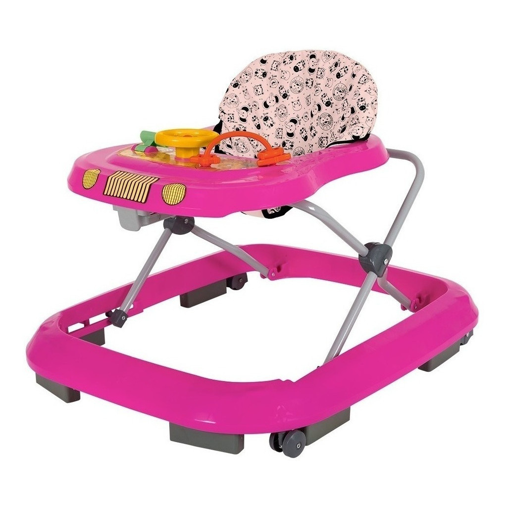 Andador Disquinho Bebê Infantil Crianças Primeiros Passos Safari Plus Rosa Meninas Feminino Tutti Baby