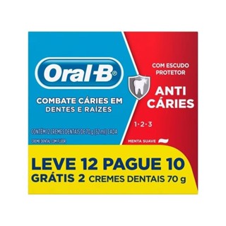 Creme Dental Oral-B 123 Anti Caries 70g Leve 12 Pague 10 em Oferta na Shopee