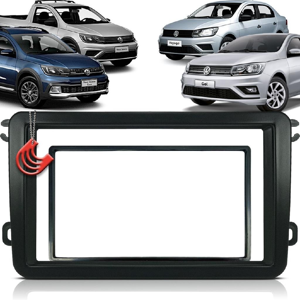Moldura Painel 2 Din Central Multimidia Dvd Mp5 Preta Volkswagen Vw Gol Voyage Saveiro G8 em Oferta na Shopee