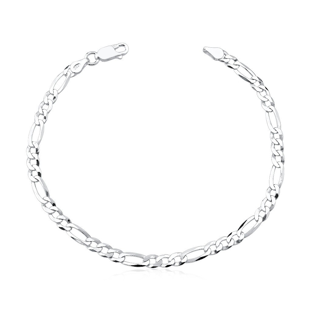 Pulseira Masculina de Prata 925 Grumet 3x1 4.5mm em Oferta na Shopee