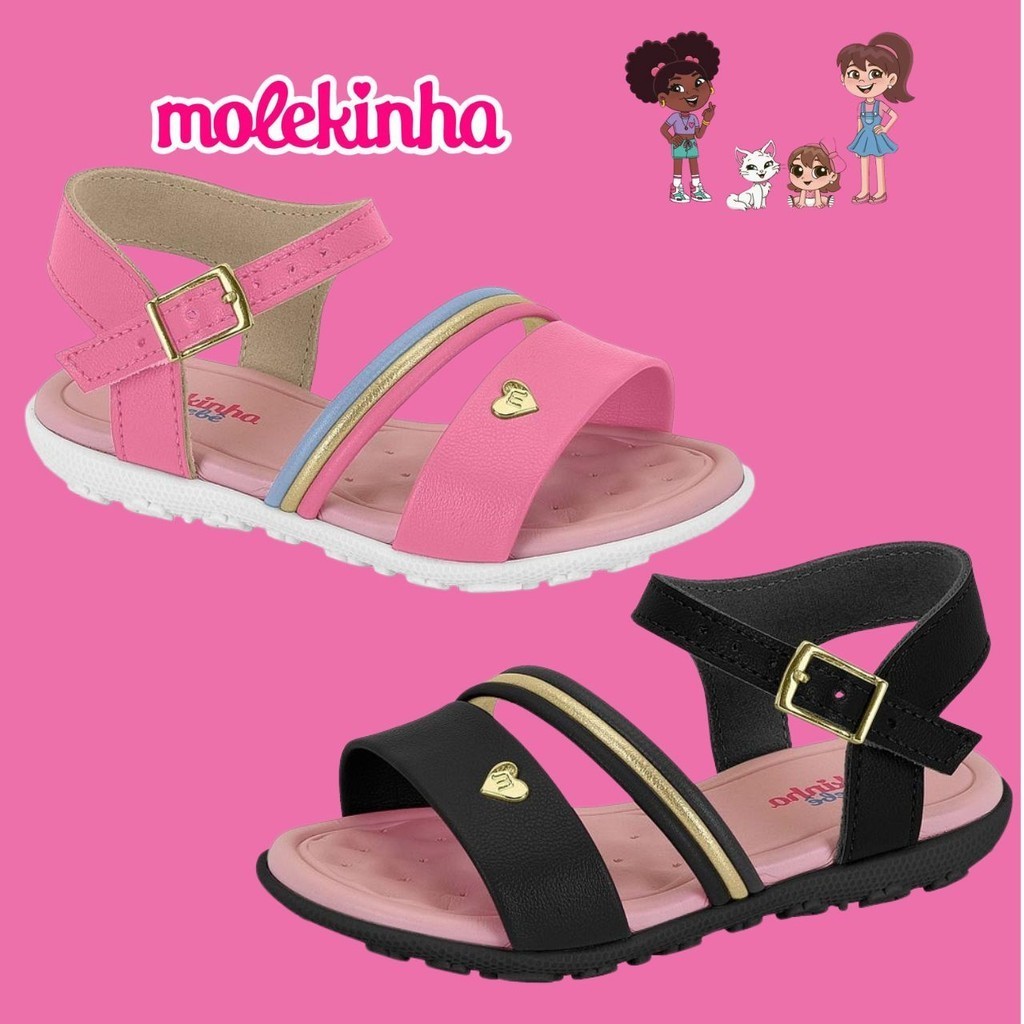 Sandalia Molekinha Baby Kids Fofa Fivela Conforto Promocao em Oferta na Shopee