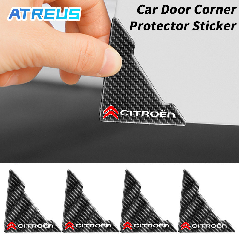 2/4 Peças Citroen Adesivo Anticolisão Para Canto Da Porta Do Carro Fibra De Carbono Protetor De Anti-Riscos Adesivos Para Citroen c4 Cactus c5 c3 Aircross e-c4 DS5 DS7