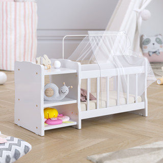 Berço Para Boneca Cristal Ursinho C02 Brinquedo Infantil Branco - Lyam Decor em Oferta na Shopee