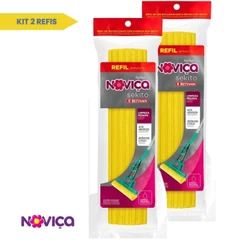 Kit 2 Refis Mop Noviça Sekito Espreme Esponja Limpa e Seca