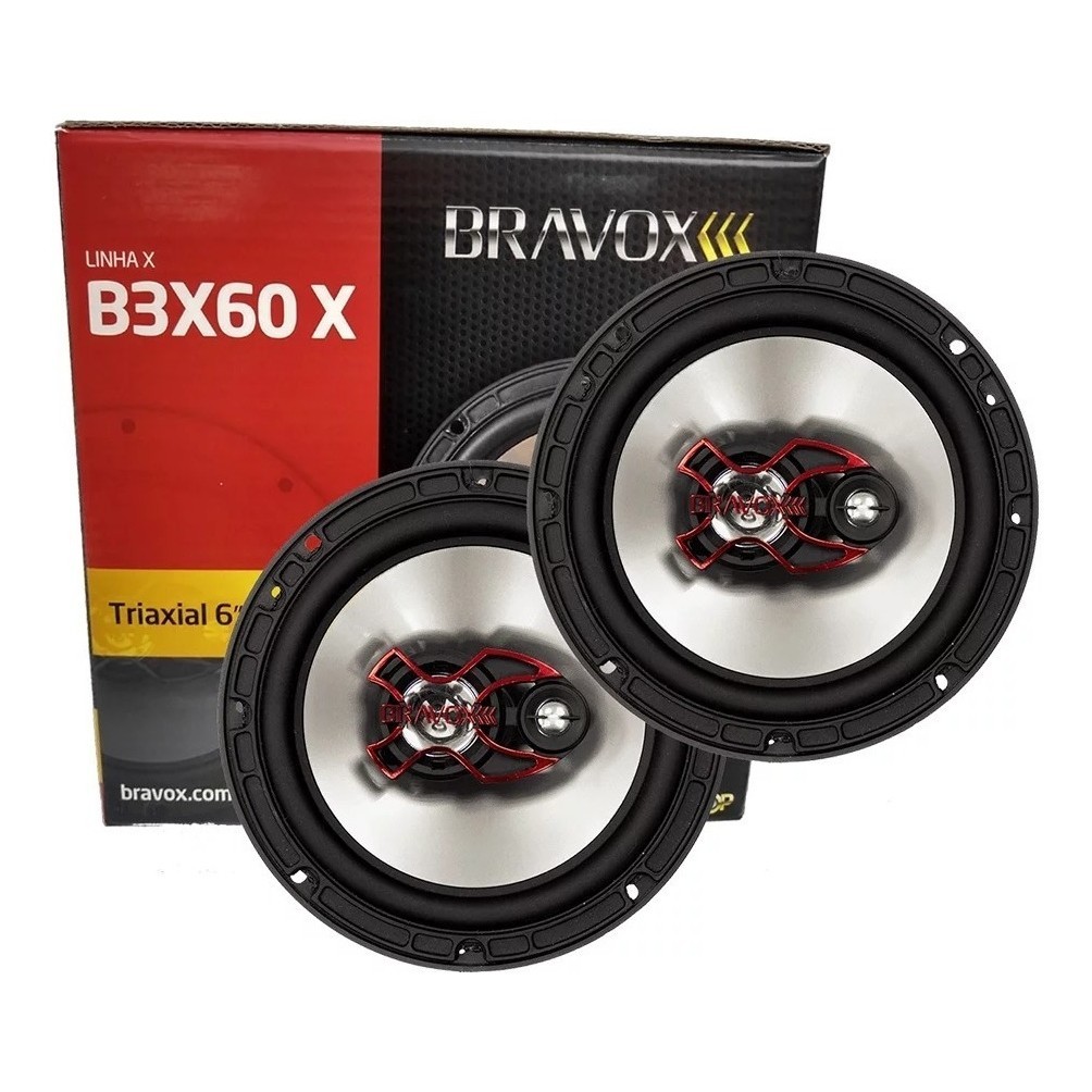 Par de Alto Falantes 6  Bravox Triaxial B3X60X - 100 Watts RMS em Oferta na Shopee