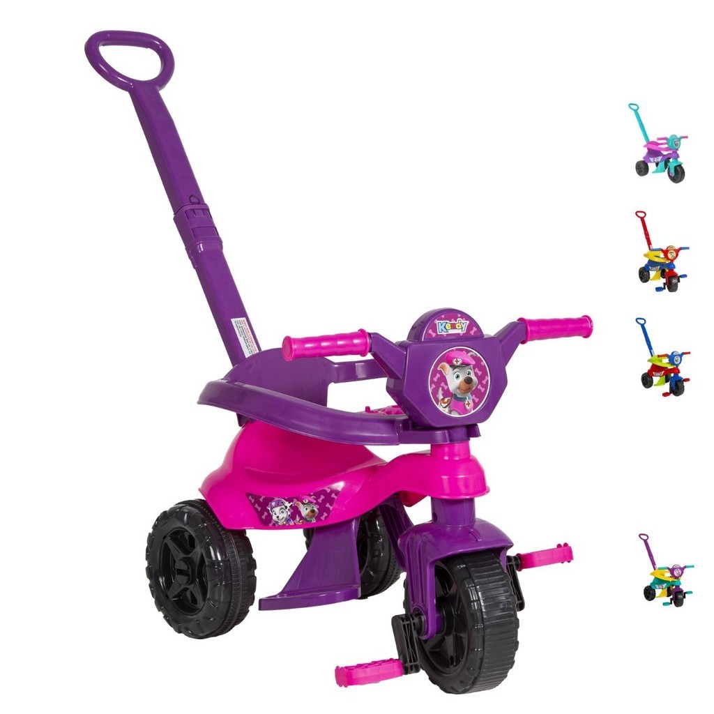 Triciclo Infantil de Empurrar Baby Dog Passeio e Pedal Motoca Kendy em Oferta na Shopee