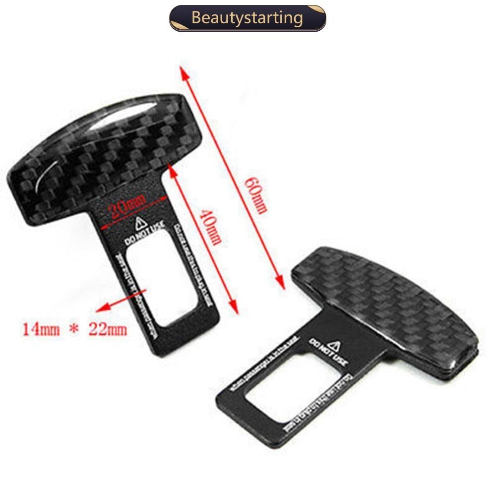 Beleza Iniciação 1 Par Universal De Fibra De Carbono Cinto De Segurança Para Carros Fivela De Alarme Grampo E8X9
